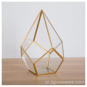 Rośliny Szklane Terrarium Geometryczny Pentagon Paproć Mech